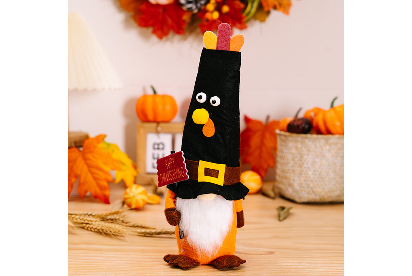 **Thanksgiving Turkey Gnome Figurine | Harvest Season Decorative Figurine**