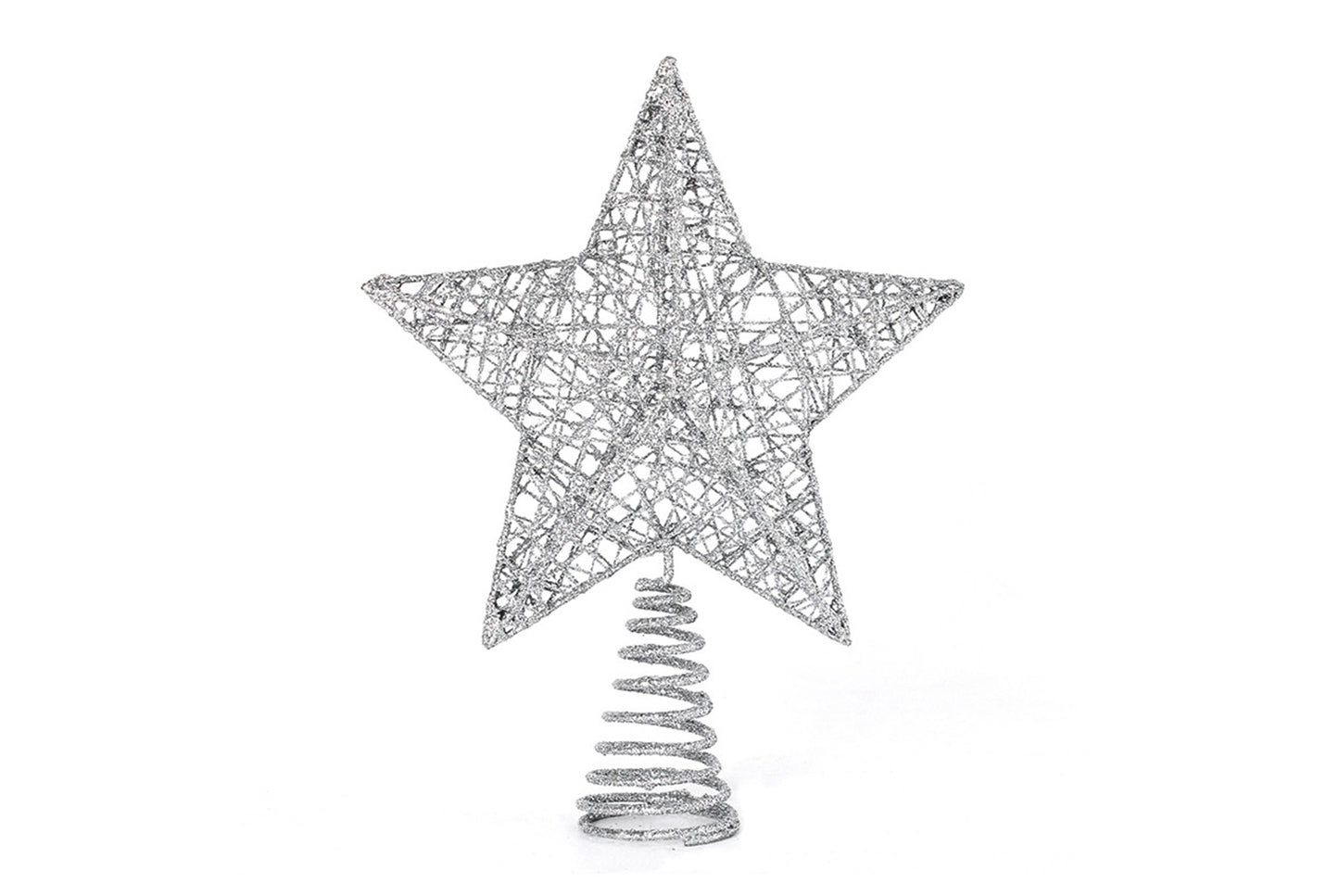 **Wrought Iron Glitter Hollow Treetop Star Ornament**