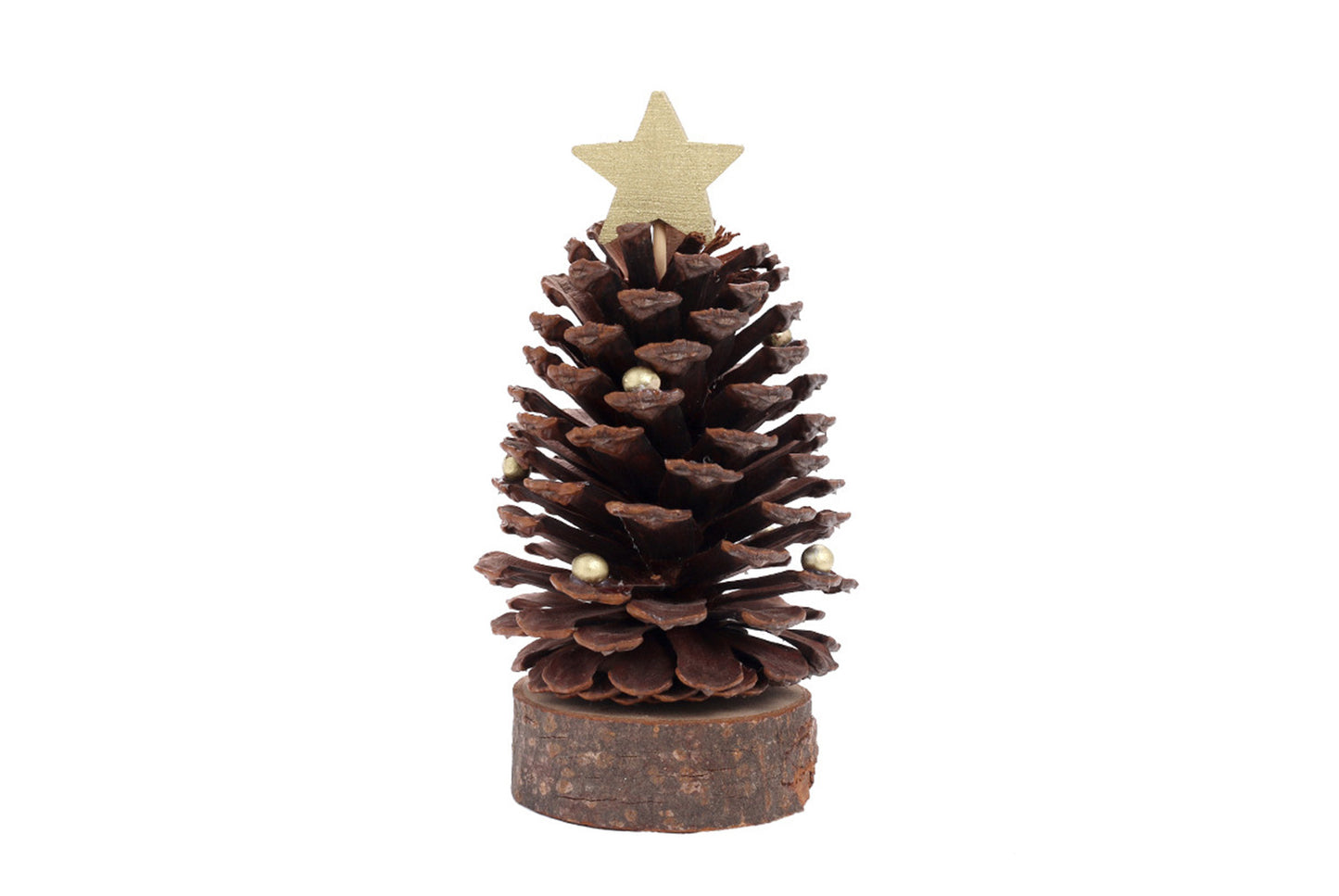 **Pine Cone Mini Christmas Tree Ornament (Gold and Silver)**