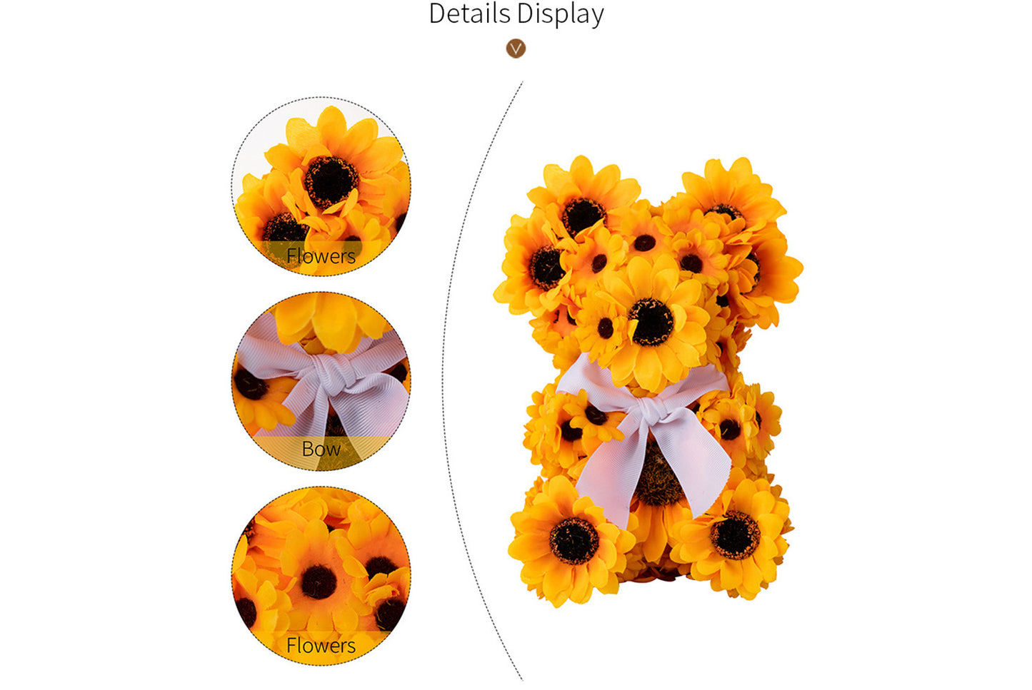 Sunflower Bear Plush | Sunflower Gnome Decorative Figurine