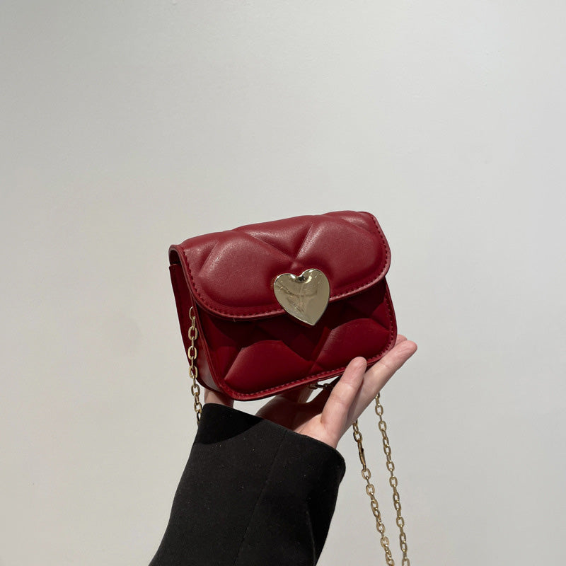 Solid color chain small square bag