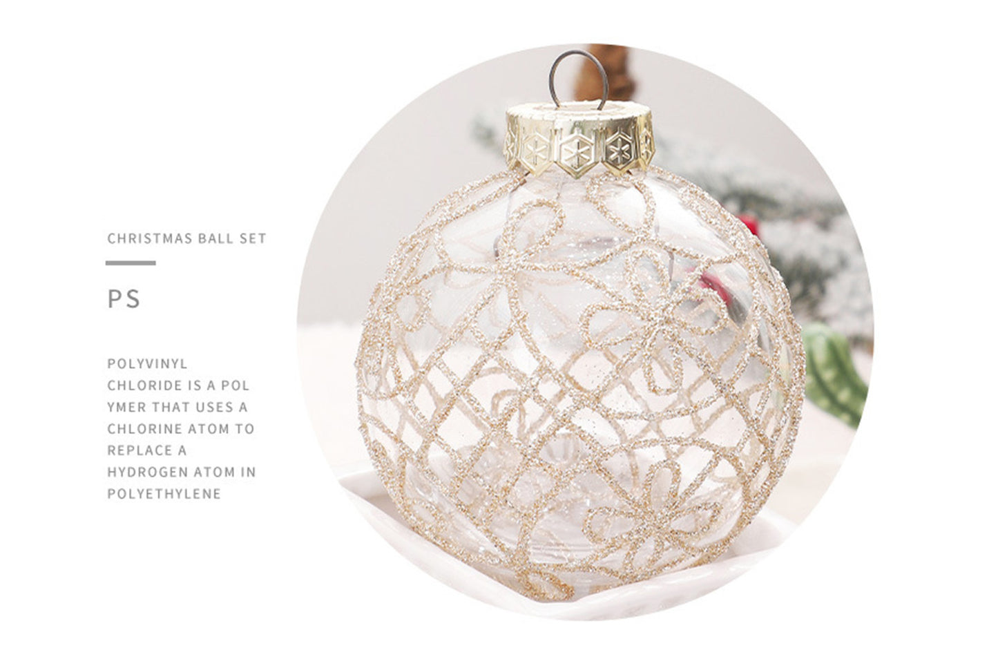 **8cm/6pcs Premium Transparent Painted Christmas Ball Gift Box**