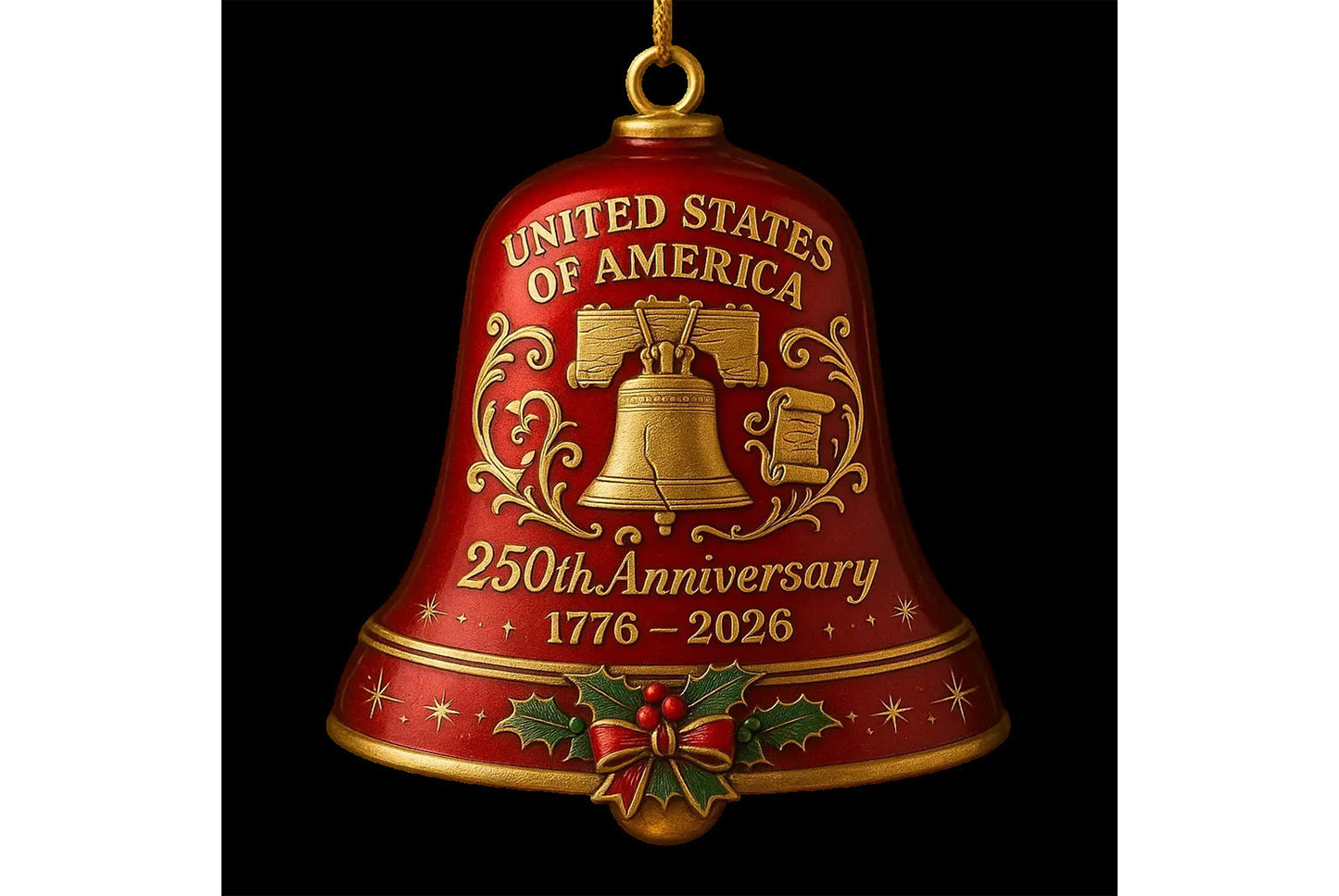 **U.S. 250th Anniversary Bell Ornament**