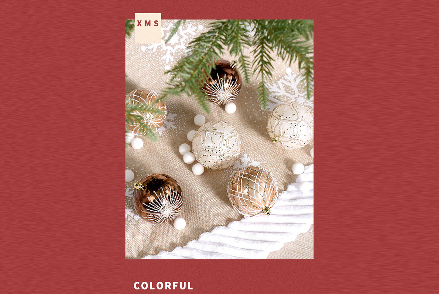 **Set of 6 Painted Christmas Balls**