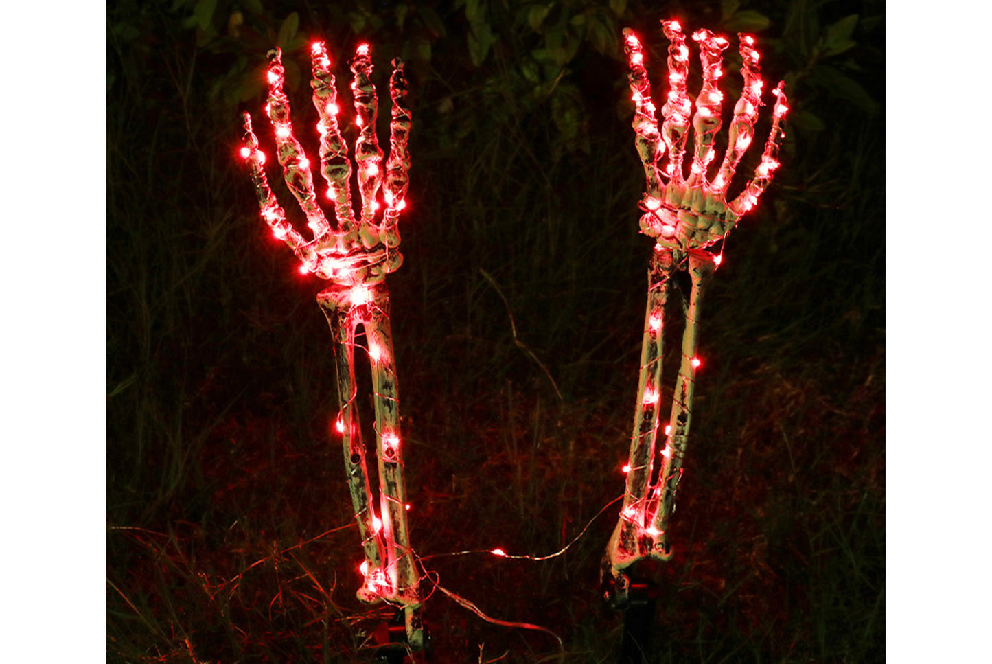 **Halloween LED Light-Up Skeleton Hand | Ground Plug Decorative Prop**