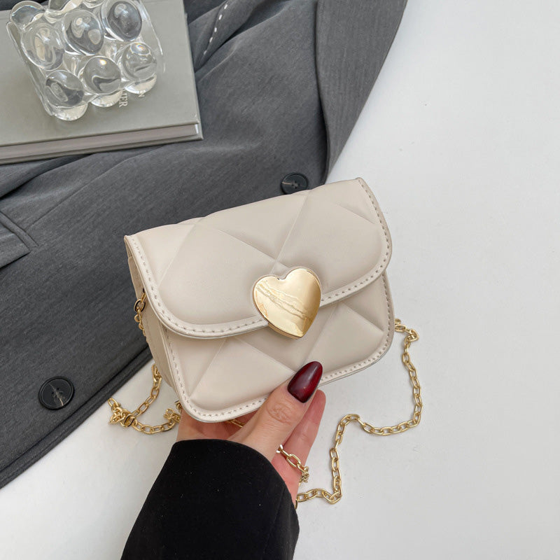Solid color chain small square bag