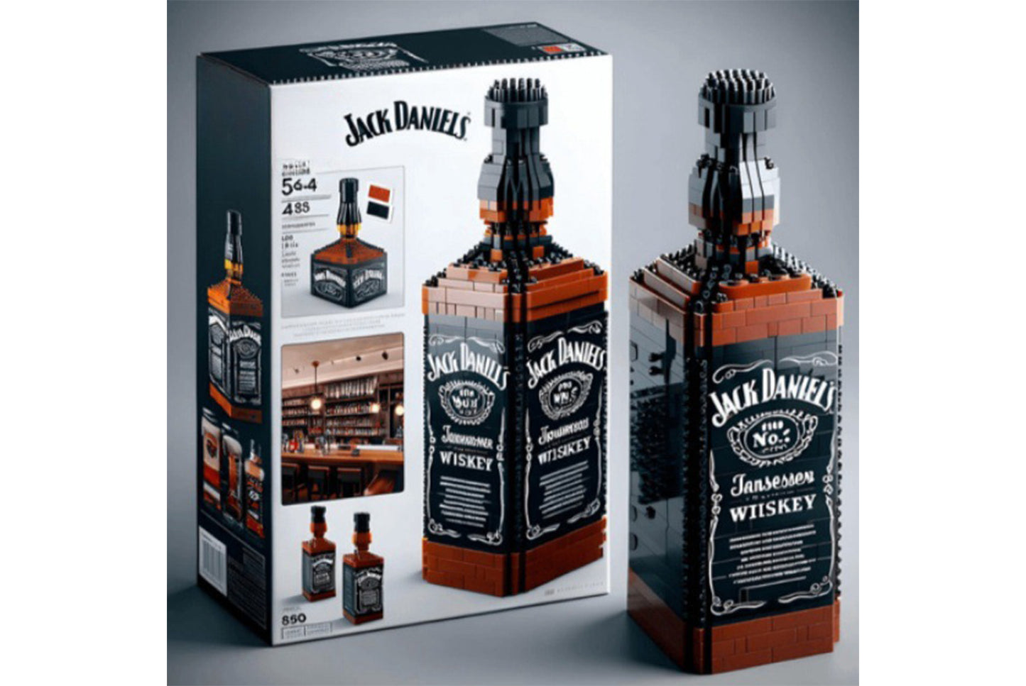 **High-End Simulated Whiskey Bottle Building Block Set**