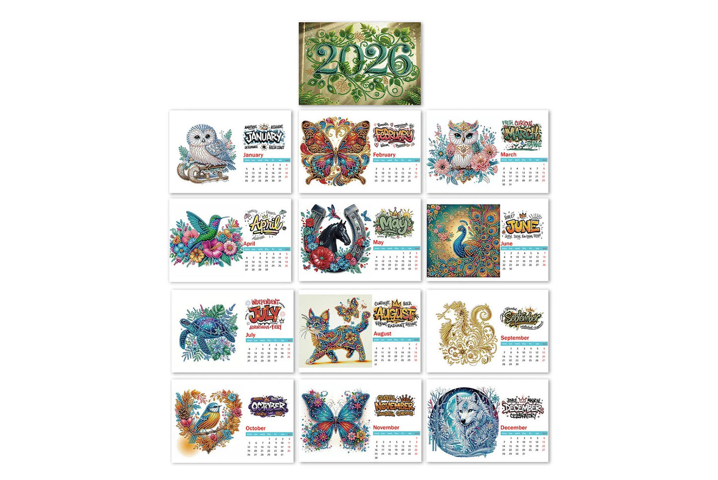 **2026 DIY Desktop Diamond Calendar**