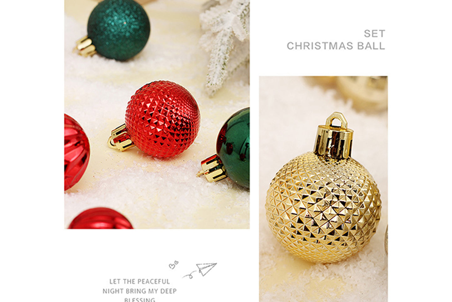 **4cm/34 pcs Tube of Special-Shaped Christmas Balls**