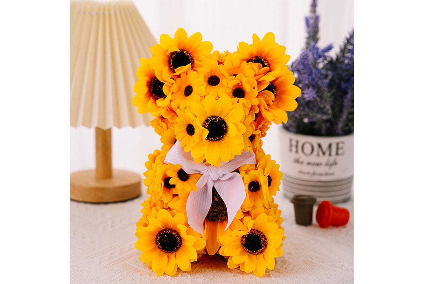 Sunflower Bear Plush | Sunflower Gnome Decorative Figurine
