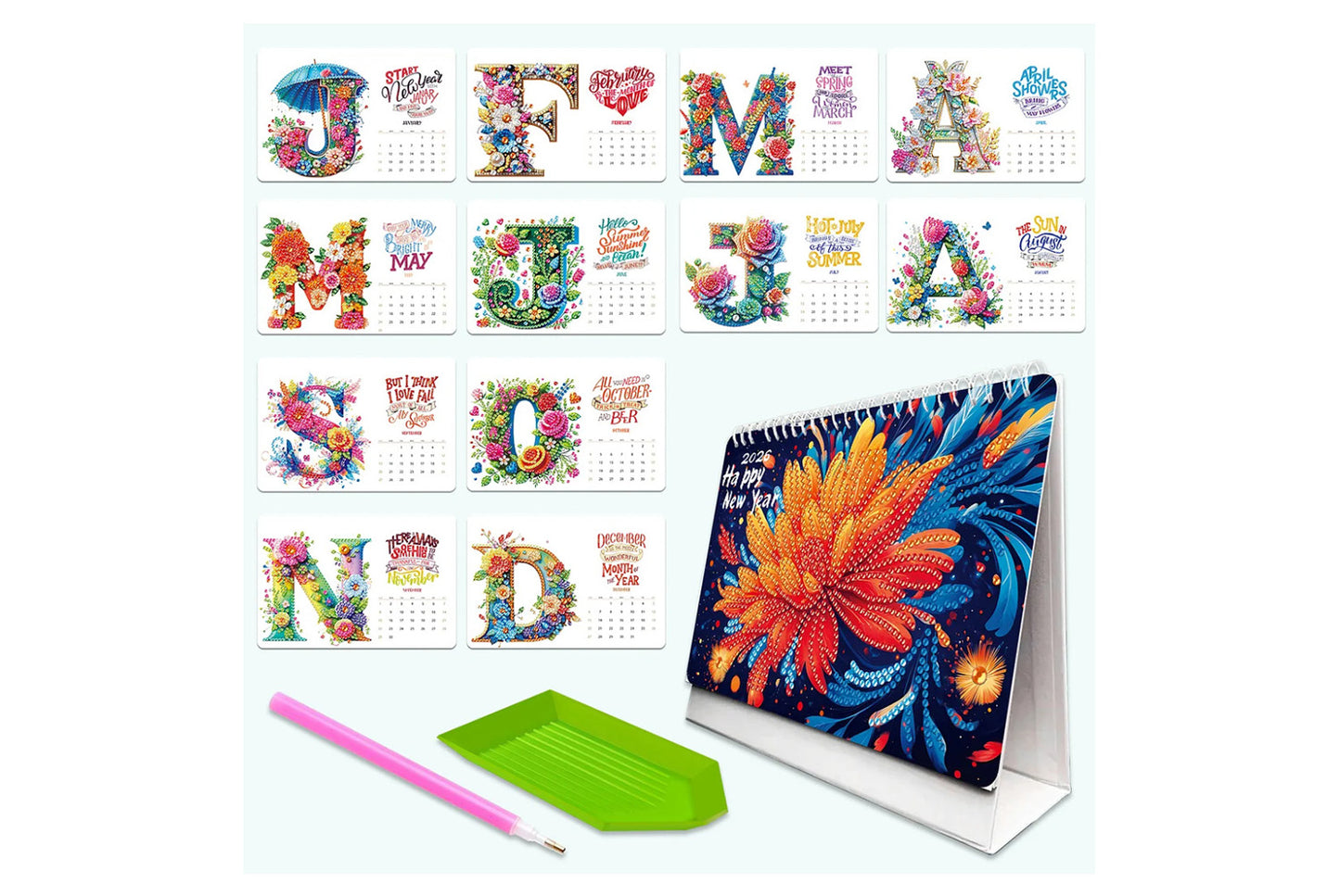 **2026 DIY Desktop Diamond Calendar**