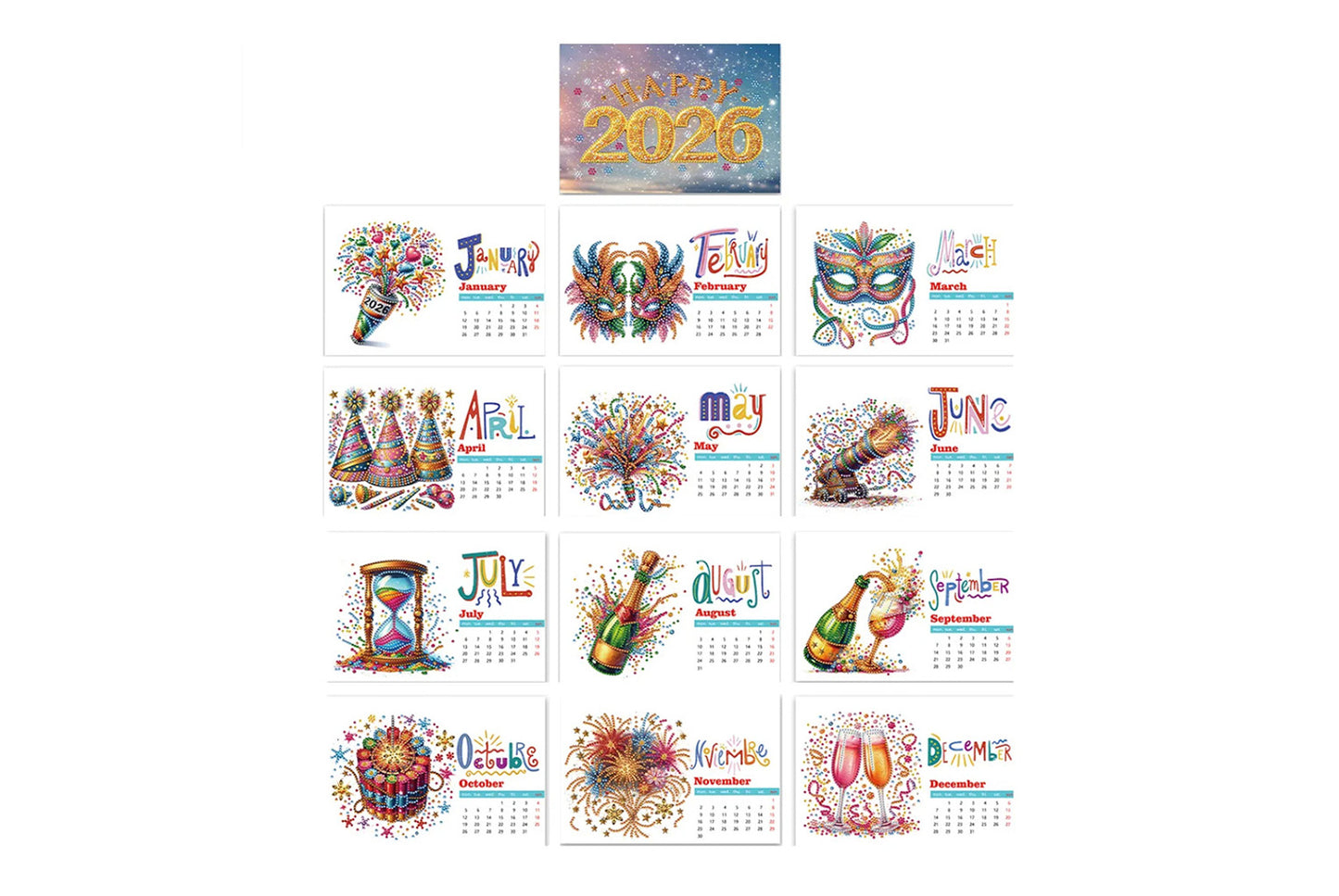 **2026 DIY Desktop Diamond Calendar**