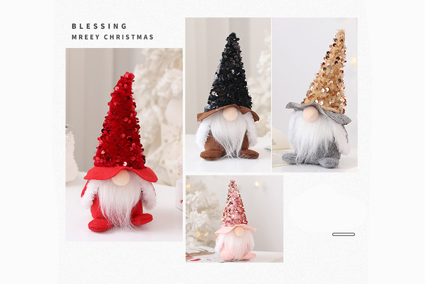 **Sequined Faceless Santa Claus Doll (18*8CM)**