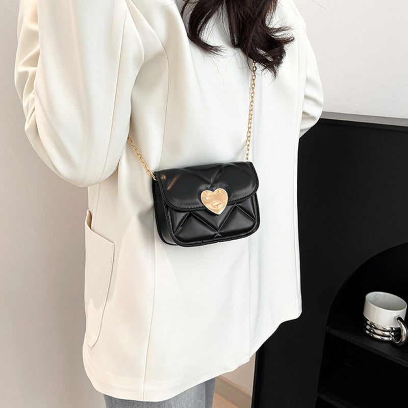 Solid color chain small square bag