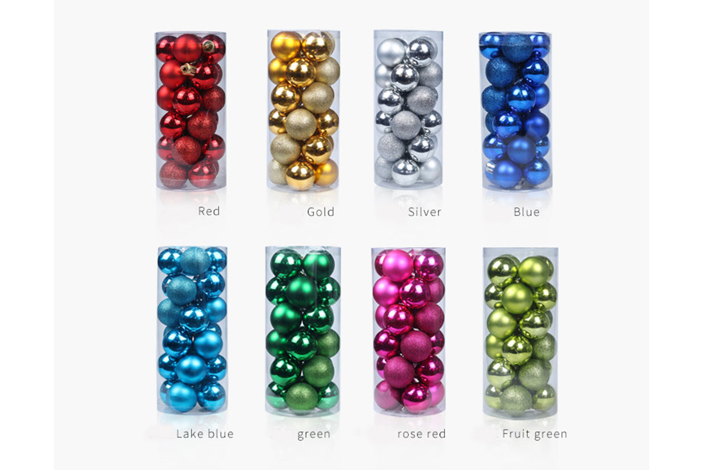 **3cm Christmas Ball Ornament Set (24 pieces)**