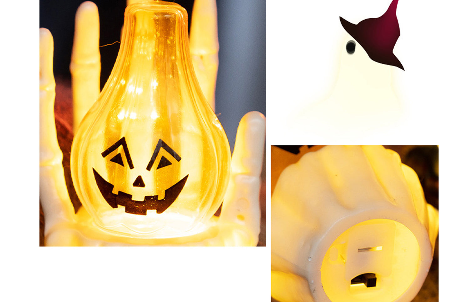 **Halloween Ghost Hand Pumpkin Lantern | Mood Lighting Props**