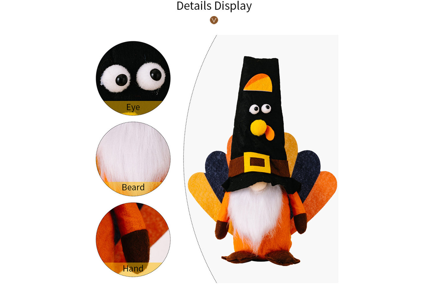 Thanksgiving Spread-Tail Turkey Gnome Ornament