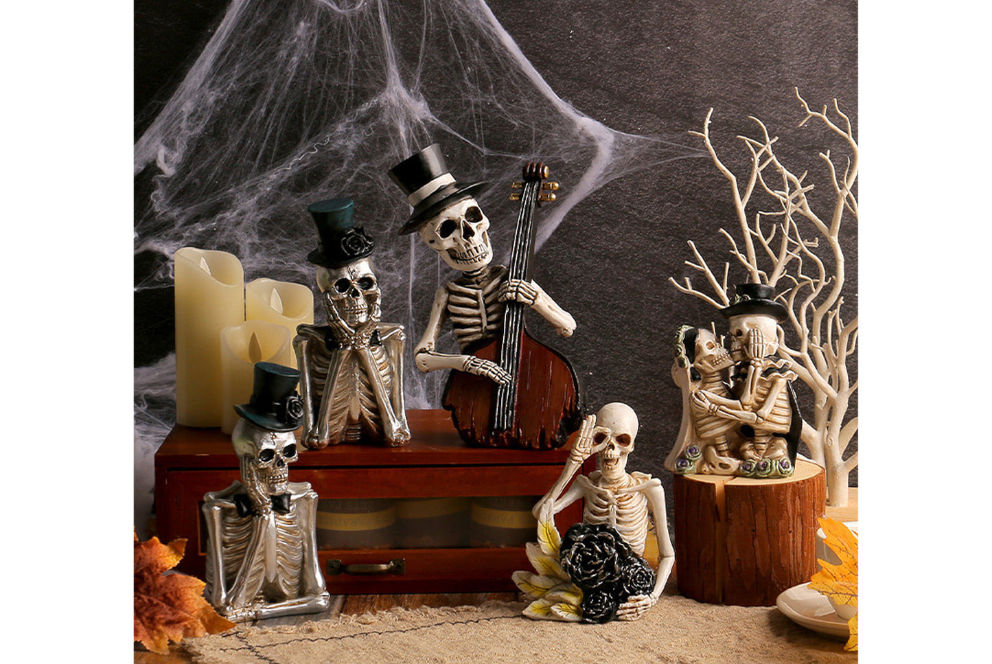 **Halloween Cartoon Skeleton Figure | Funny Resin Decoration**