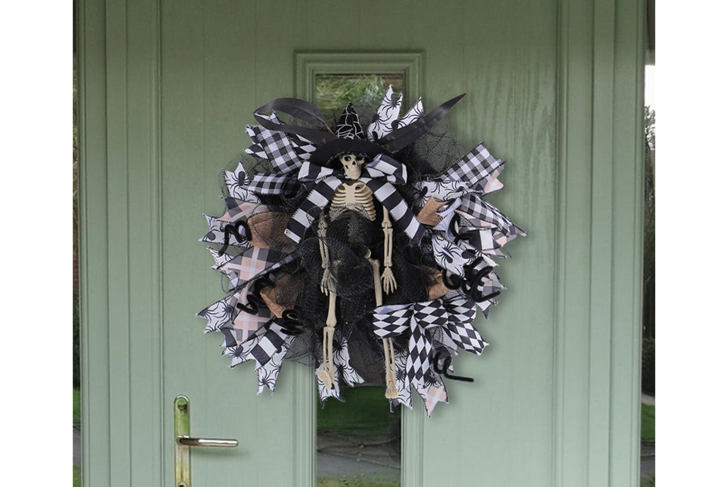 Halloween Witch Hat Skull Mesh Garland |