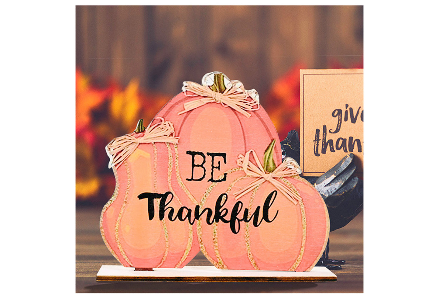 Thanksgiving Wooden Ornaments | Creative Alphabet Print Desktop Decoration