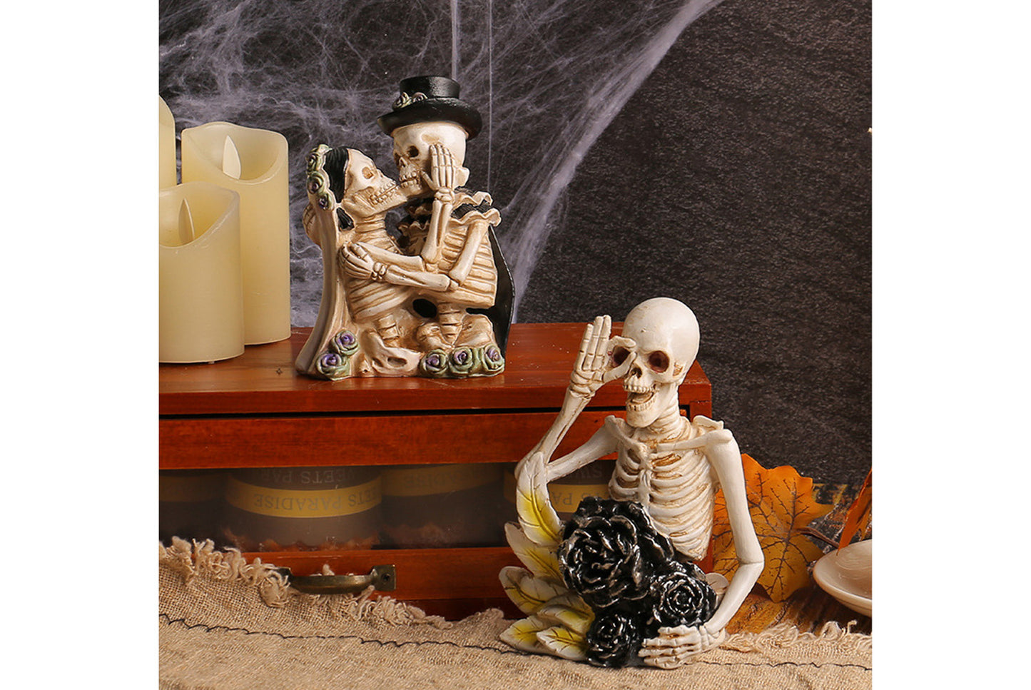 **Halloween Cartoon Skeleton Figure | Funny Resin Decoration**