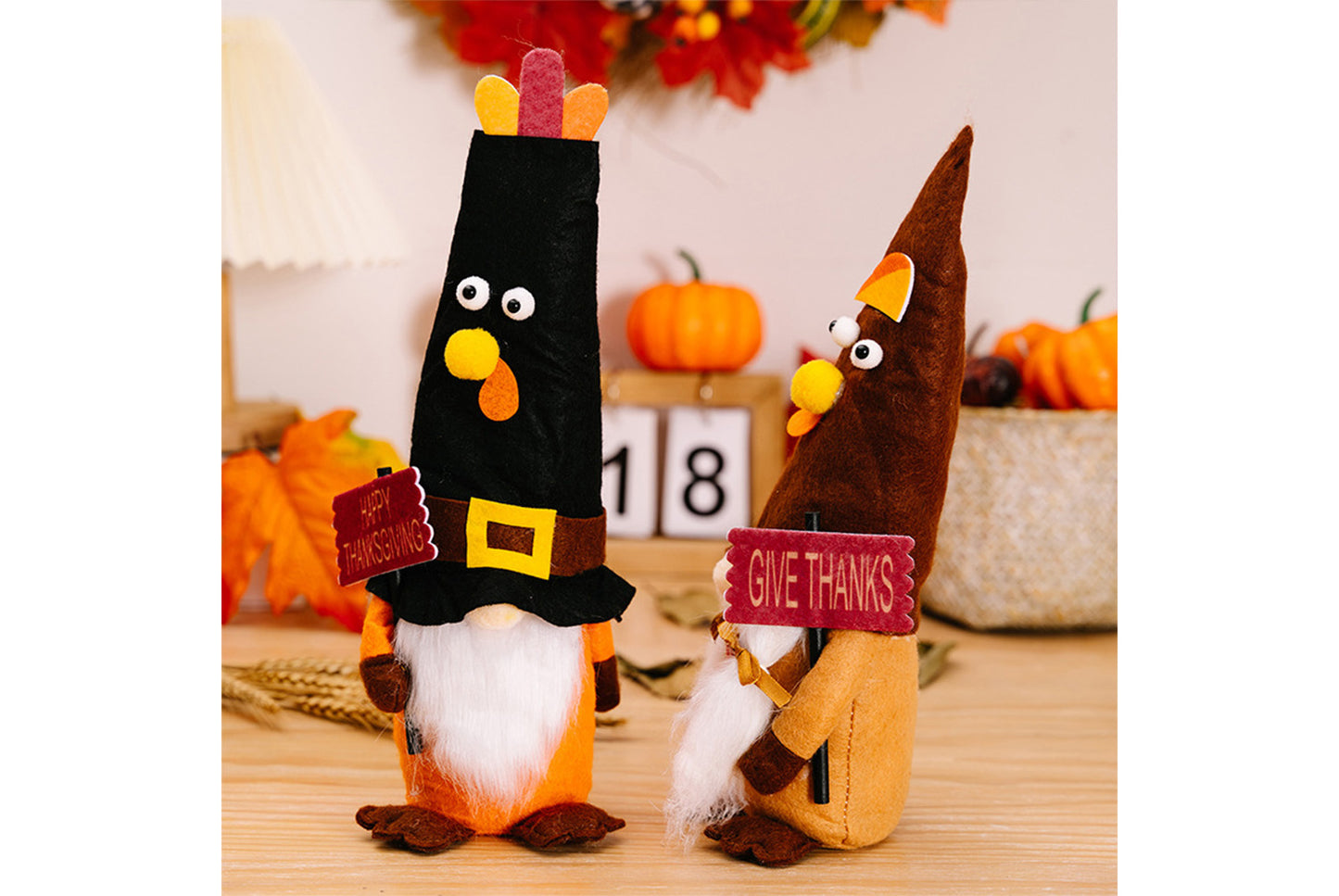 **Thanksgiving Turkey Gnome Figurine | Harvest Season Decorative Figurine**