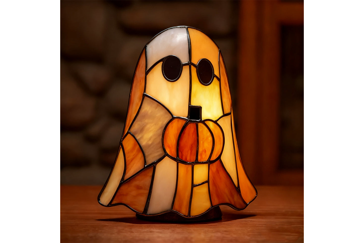 **Cute Ghost Reading Lamp Halloween Resin Ornament**