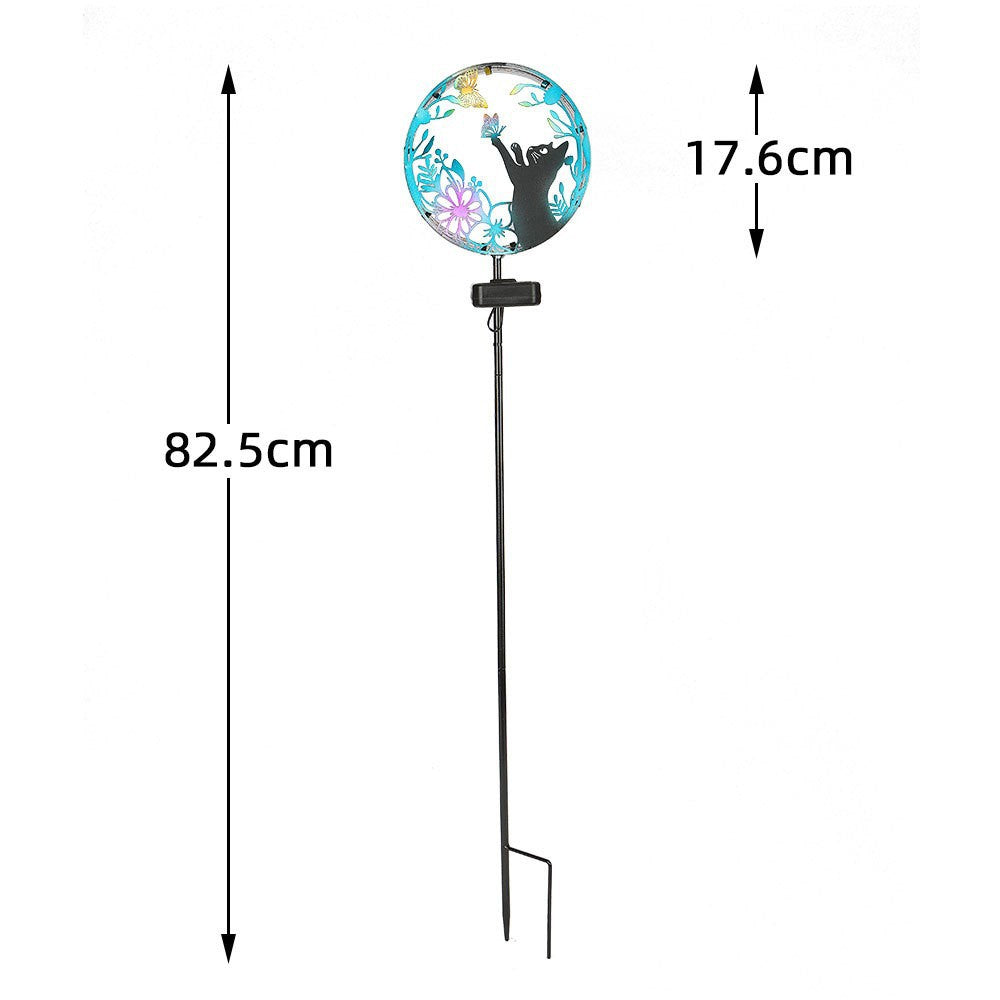 LED Iron Art Solar Garden Animal Silhouette Ground Light