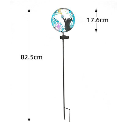 LED Iron Art Solar Garden Animal Silhouette Ground Light