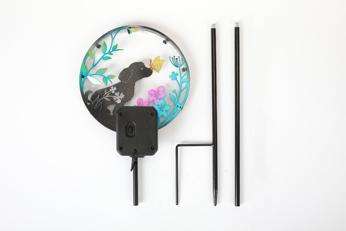 LED Iron Art Solar Garden Animal Silhouette Ground Light