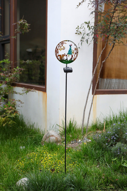 LED Iron Art Solar Garden Animal Silhouette Ground Light