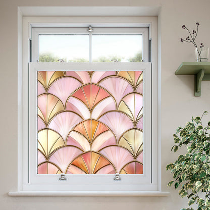 Colorful flower static glass sticker