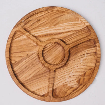 Simple five-grid bamboo tray