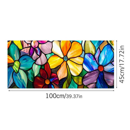 Colored flower static glass sticker