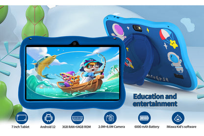 7-inch drop-resistant children's tablet for learning and entertainment