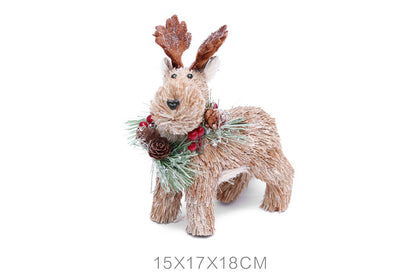 **Cattle Christmas Deer Wooden Ornament Set**