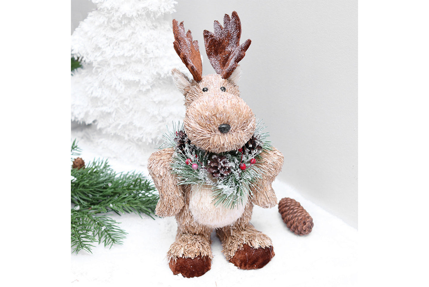 **Cattle Christmas Deer Wooden Ornament Set**