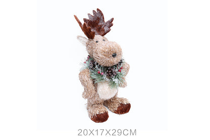 **Cattle Christmas Deer Wooden Ornament Set**