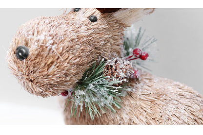 **Cattle Christmas Deer Wooden Ornament Set**