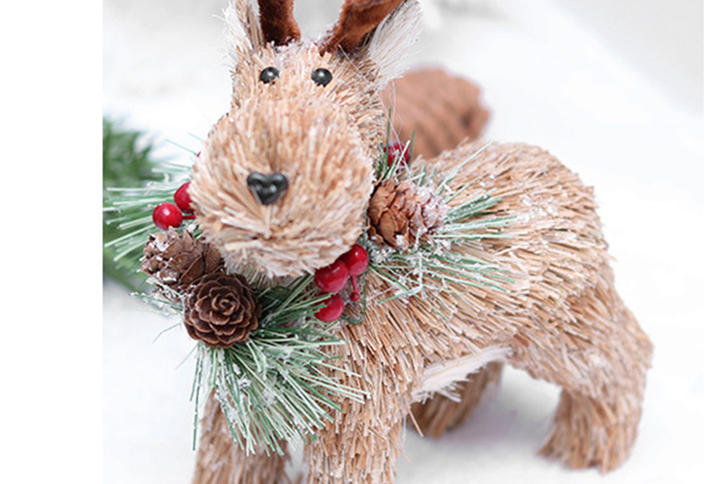 **Cattle Christmas Deer Wooden Ornament Set**