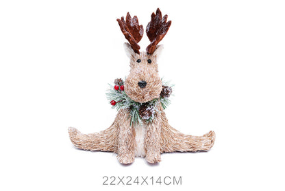 **Cattle Christmas Deer Wooden Ornament Set**