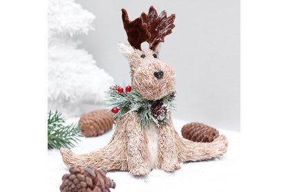 **Cattle Christmas Deer Wooden Ornament Set**