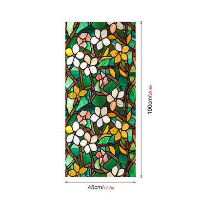 Double-sided colorful flower static glass sticker