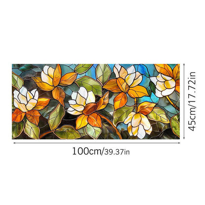 Colored flower static glass sticker