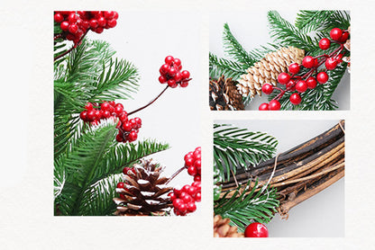 **Snowflake Christmas Tree Garland Rattan Horn Set**