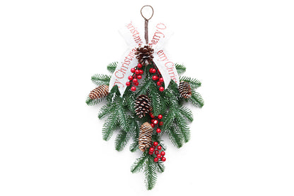 **50cm Inverted Christmas Tree Red Berry Decorative Wreath**