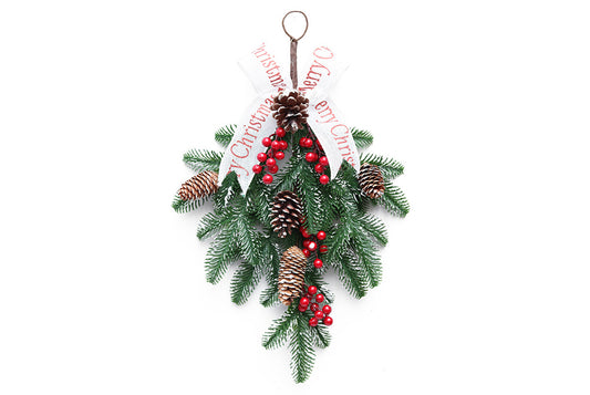**50cm Inverted Christmas Tree Red Berry Decorative Wreath**