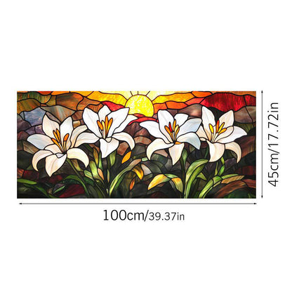 Colored flower static glass sticker