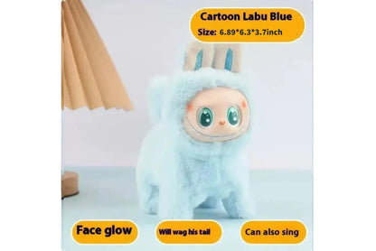 Labubu Electric Dog – Singing Plush Toy with Glowing Face & Wagging Tail