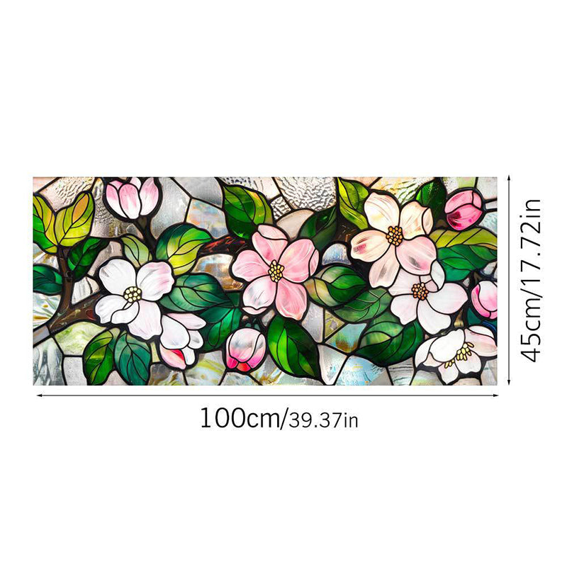 Colored flower static glass sticker